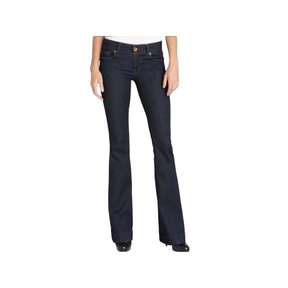J Brand Love Story Flare Jeans Pure Wash Dark Blue Womens 28 Cotton Blend Denim - Picture 3 of 13